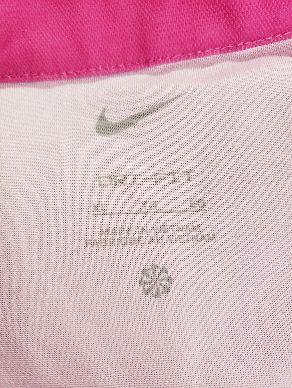 Nike Dri-Fit Victory Striped Sleeveless Pink & Teal Golf Top Women's Size XL